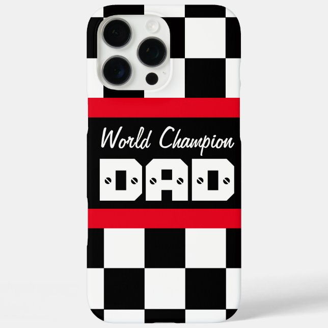 Racing Red Black World Champion Papa Case-Mate iPhone Hülle (Rückseite)