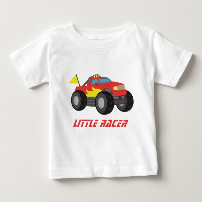Racing Red Monster Truck, für Baby Boys Baby T-shirt (Vorderseite)