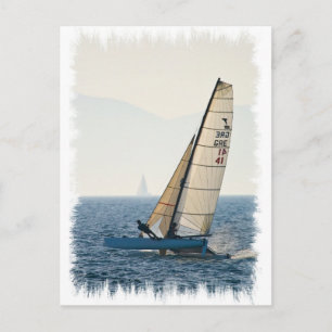 Racing Sailboat Postkarte