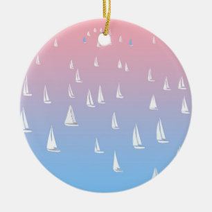 Racing sailboats in the open sea   keramik ornament