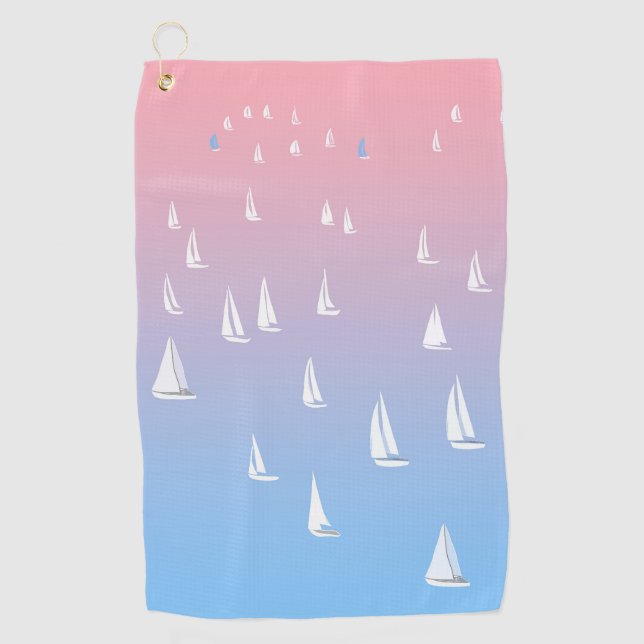 Racing Segelboote im offenen Meer Golfhandtuch (Vorderseite)