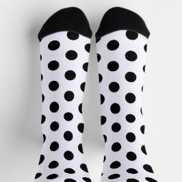 Racing Silks Dots Black on White Derby Polka Dot Socken