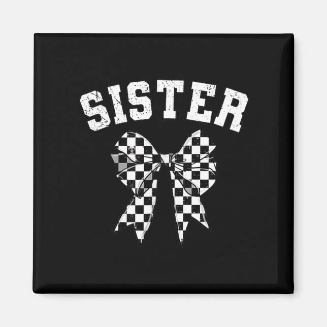 Racing Sister Of The First Birthday Boy Race Car F Magnet (Vorne)