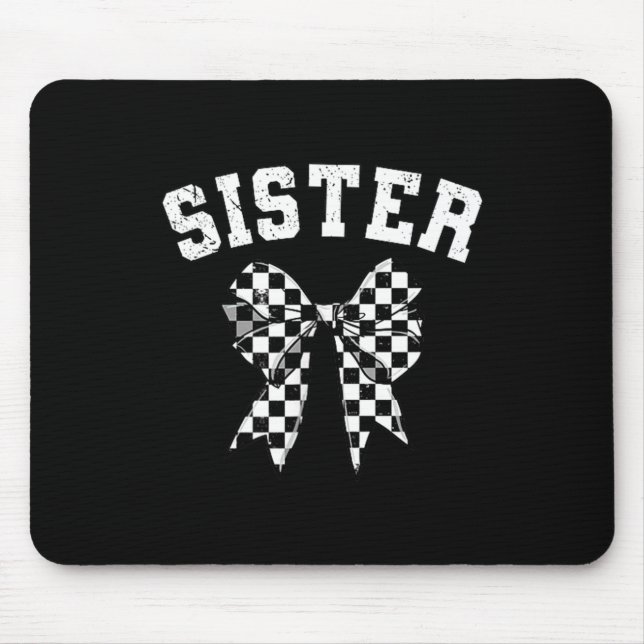 Racing Sister Of The First Birthday Boy Race Car F Mousepad (Vorne)