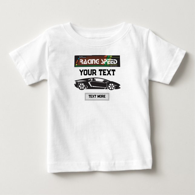 Racing Speed Car Design – Fast Motorsport Performa Baby T-shirt (Vorderseite)