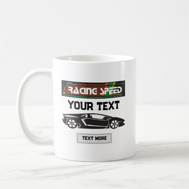 Racing Speed Car Design – Fast Motorsport Performa Kaffeetasse (Links)