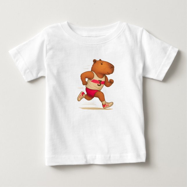 Racing Spirit: Capybara auf der Flucht Baby T-shirt (Vorderseite)