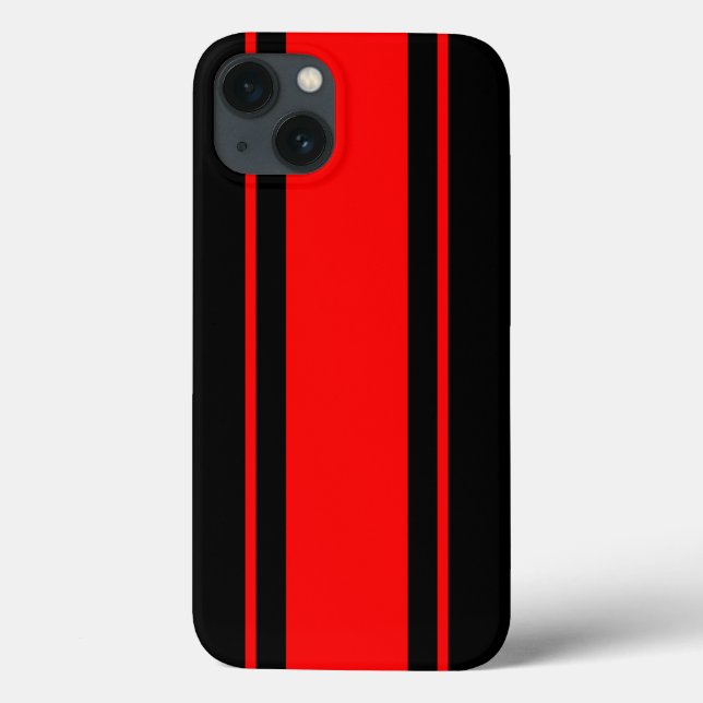 Racing Strip in Schwarz und Rot Case-Mate iPhone Hülle (Rückseite)
