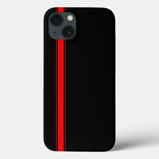 Racing Strip in Schwarz und Rot Case-Mate iPhone Hülle (Rückseite)