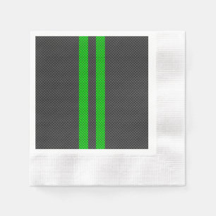 Racing Stripes im grünen Carbon-Faserstil Serviette