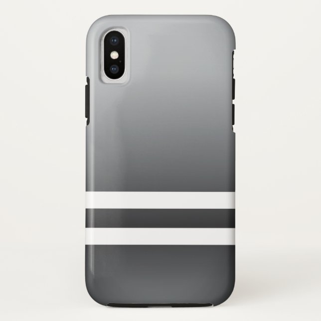 Racing Stripes White Grayish Blue Case-Mate iPhone Hülle (Rückseite)