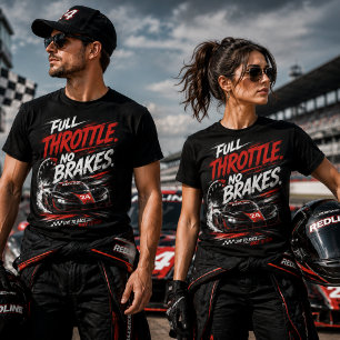 Racing-T-Shirt 'Full Throttle No Brakes' T-Shirt