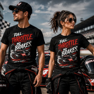 Racing-T-Shirt 'Full Throttle No Brakes' T-Shirt