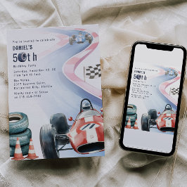 Racing Themed 50. Geburtstagsparty Einladung