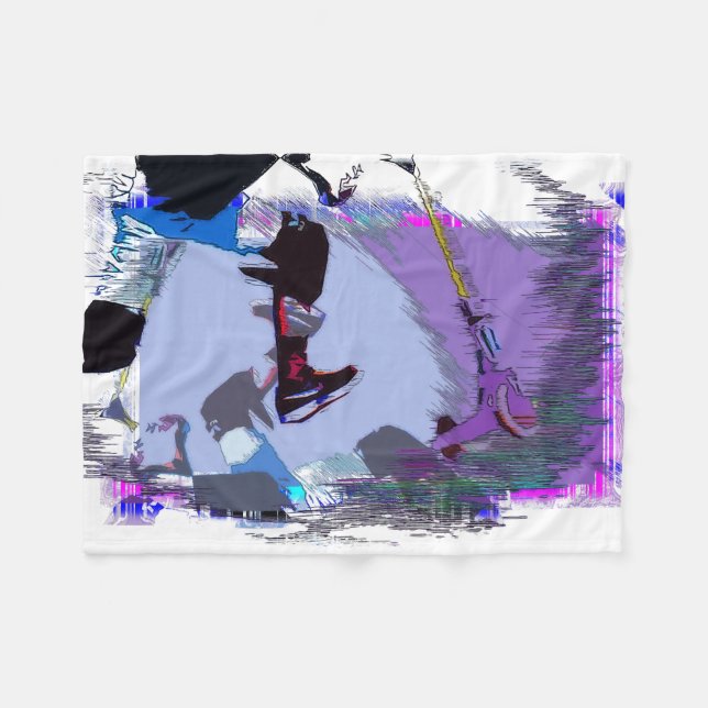 Racing to Scoot - Stunt Scooter Fleecedecke (Vorderseite (Horizontal))