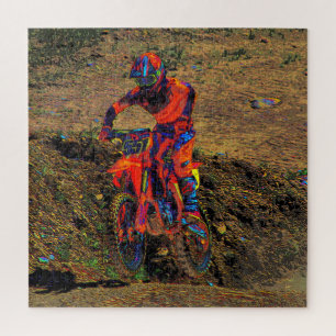 Racing to Win - Motocross Racer  Jigsaw Puzzle