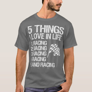 Racing USA Flag for Race Car Partys 5 Dinge I T-Shirt