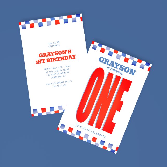 Racing Wende One 1. Geburtstag Einladung (Von Creator hochgeladen)