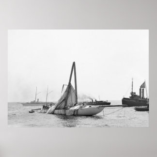 Racing Yacht beschädigt, 1899 Poster