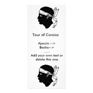 Rack Card mit Flagge auf Korsika, Frankreich Werbekarte