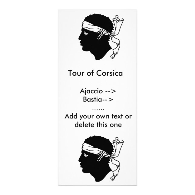 Rack Card mit Flagge auf Korsika, Frankreich Werbekarte (Vorne)