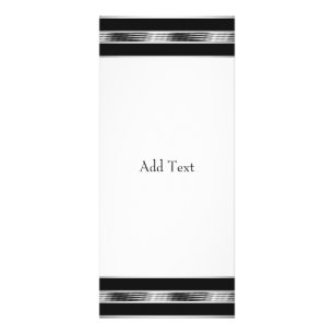 Rack Card Silver Grau Schwarz Chrome Metal Weiß Werbekarte
