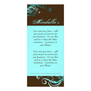 Rack Card Swirl Salon Wellness-Center Blau braun Werbekarte