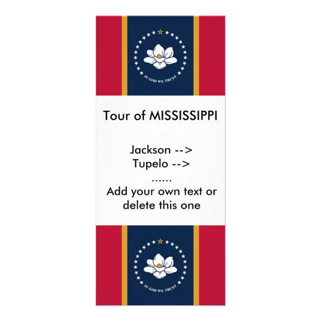 Rack Card with Flag of Mississippi State, USA Werbekarte (Vorne)