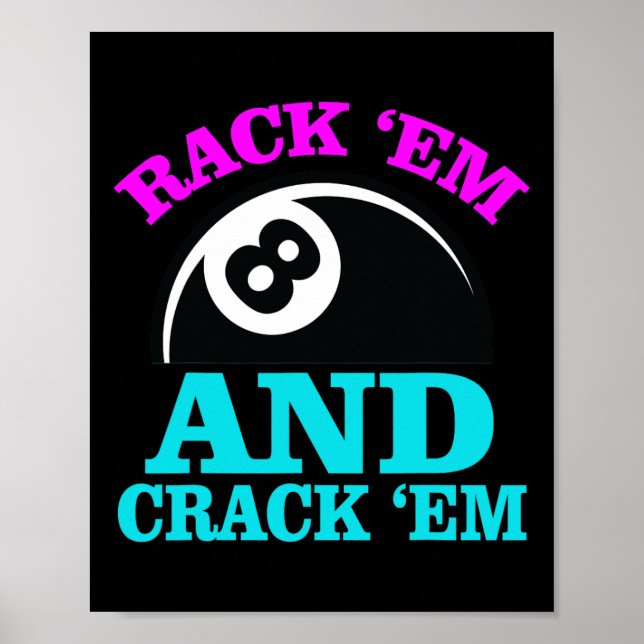 Rack Em und Crack Em Billard Billard Billard spiel Poster (Vorne)