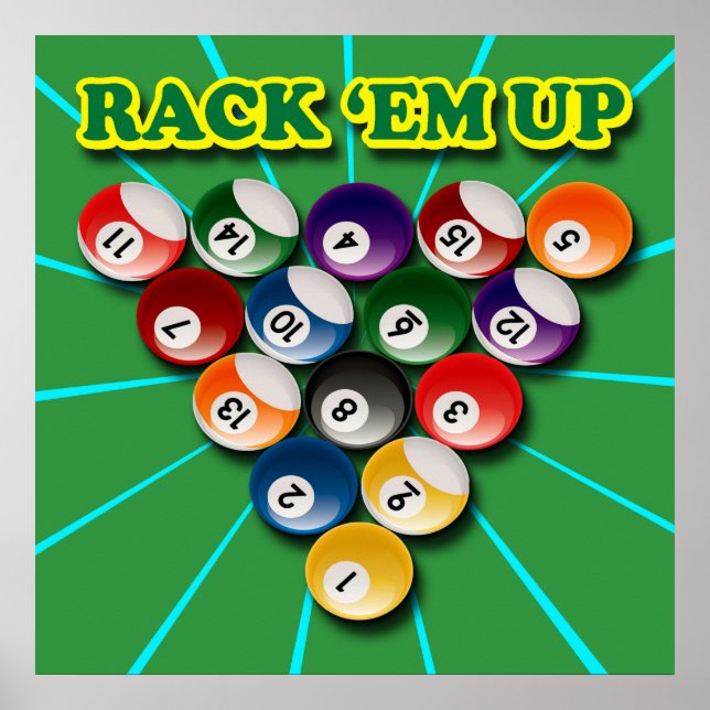RACK EM' UP BILLIARDS POSTER (Vorne)