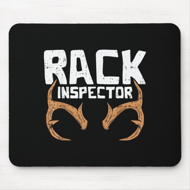 Rack Inspector Funny Deer Elk Buck Bow Hunting Hun Mousepad (Vorne)