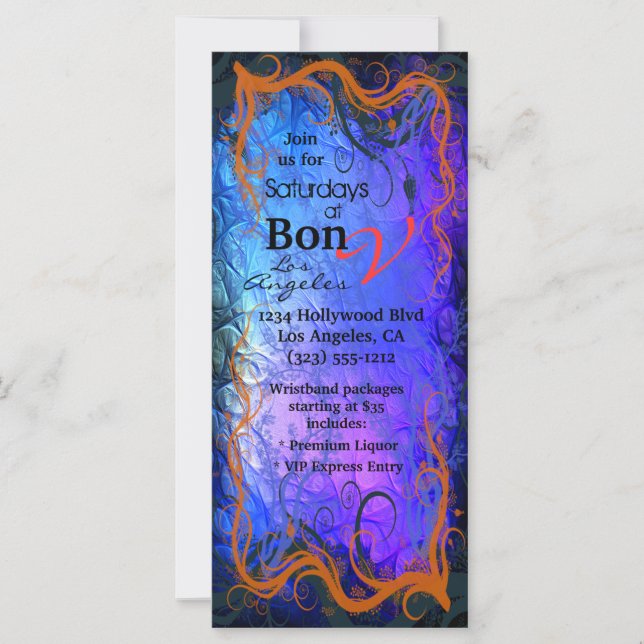 Rack-Karte für Feuer- und Eisveranstaltungen (Vorderseite)