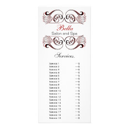 Rack-Karte mit schick roten, schwarzen und weißen Werbekarte