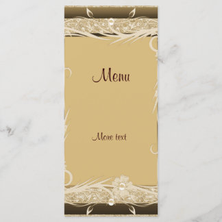 Rack Menu Card Vintag Gold Brown Floral Menükarte