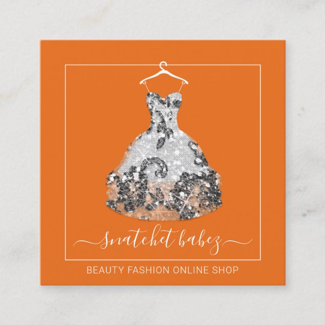 Rack-Rack des QR-Logos für Stylist-Veranstaltungen Quadratische Visitenkarte (Vorderseite)