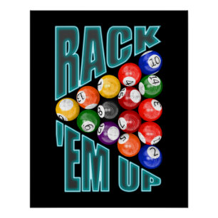 Rack'em Up Billard Poster