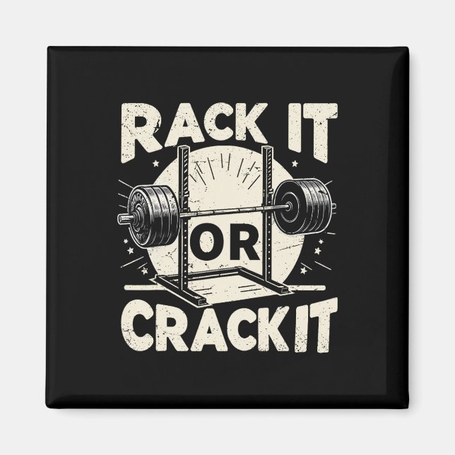 Racken oder Crack-It-Barbell-Bodybuilding 1 Magnet (Vorne)