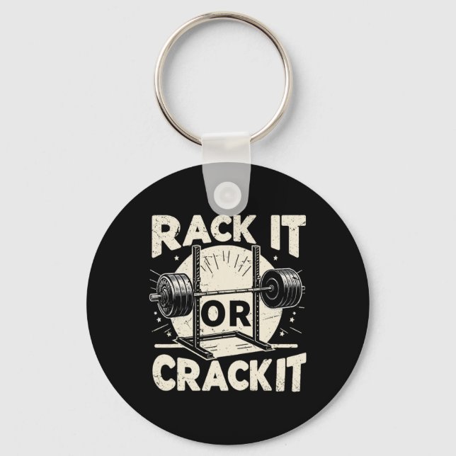 Racken oder Crack-It-Barbell-Bodybuilding 1 Schlüsselanhänger (Vorderseite)