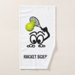 Racket Science Funny Tennis Player Handtuch<br><div class="desc">Ein lustiger Tennisspieler,  der von der Künstlerin/Designerin Charmaine Paulson auf einem Handtuch abgebildet wurde.</div>