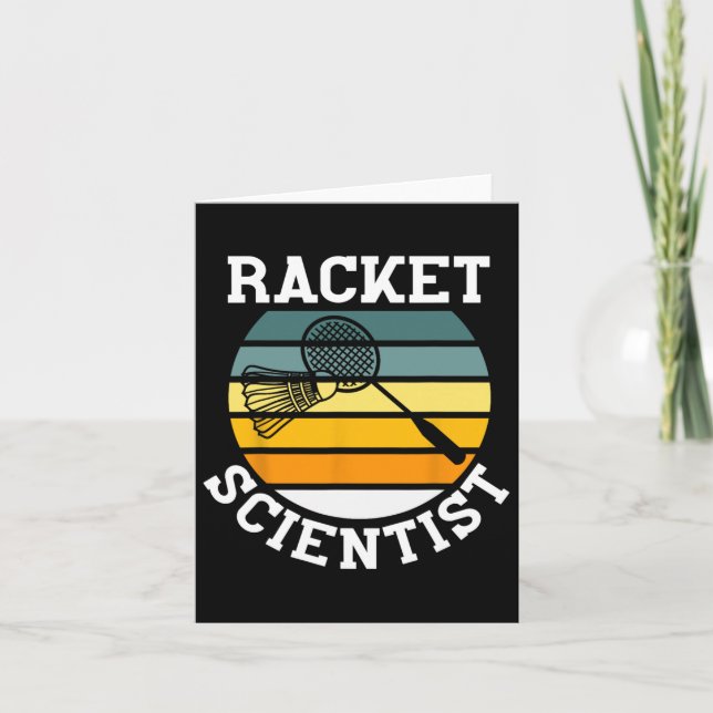 Racket Scientist Funny Retro Vintag Style Badmint Karte (Vorderseite)