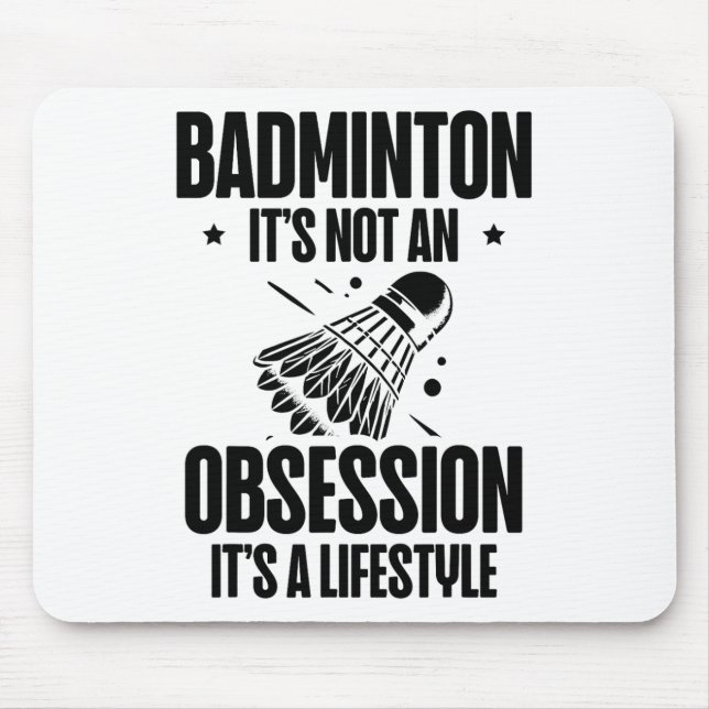 Racket Scientist Shuttle Badminton Player Mousepad (Vorne)