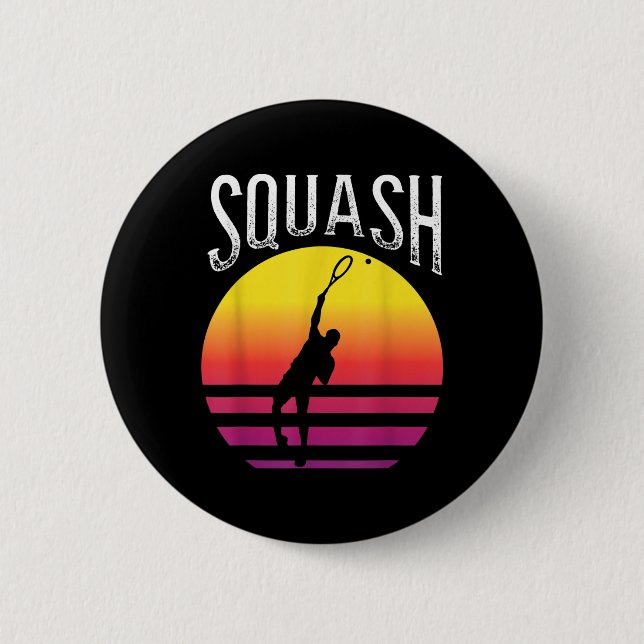 Racket Squash Ball Squash Court Badminton  Button (Vorderseite)