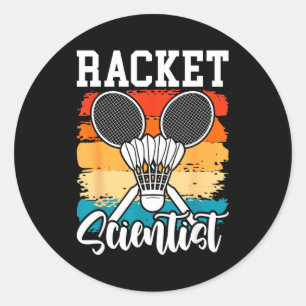 Racket-Wissenschaftler - Badminton-Spieler Athlet Runder Aufkleber