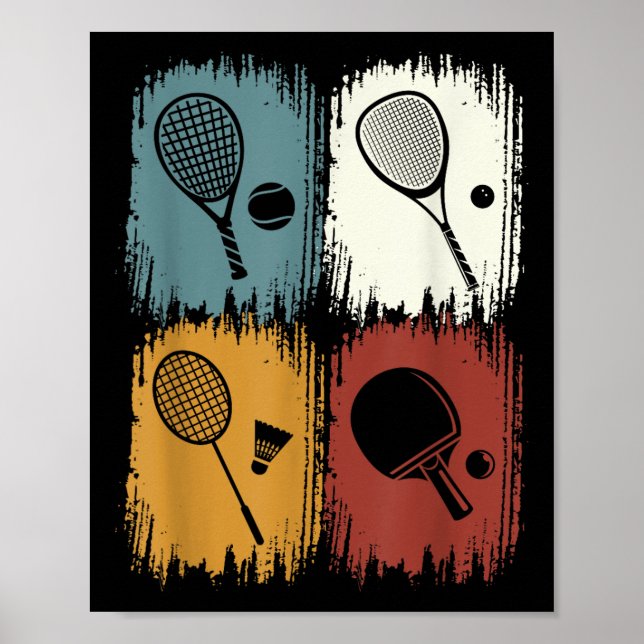Racketlon, Tournament Sport With 4 Disciplines  Poster (Vorne)