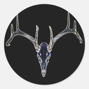Rackgrafix Neon Buck Skull Sticker, rund Runder Aufkleber