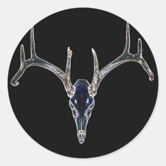 Rackgrafix Neon Buck Skull Sticker, rund Runder Aufkleber