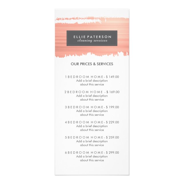 Rackkarte des benutzerdefinierten Dienstmenüs Werbekarte (Vorne)