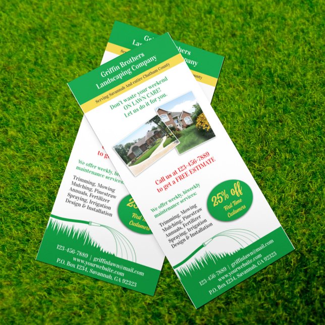 Rackkarte für den Rasenpflege-Flyer (Von Creator hochgeladen)