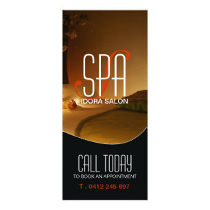 Rackkarte für Salon und Wellness-Center Werbekarte
