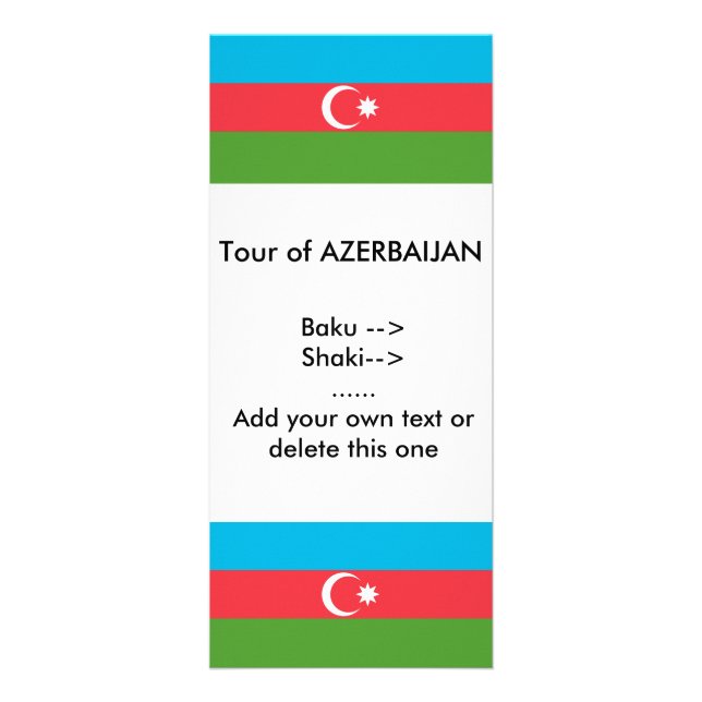 Rackkarte mit der Flagge Aserbaidschans Werbekarte (Vorne)